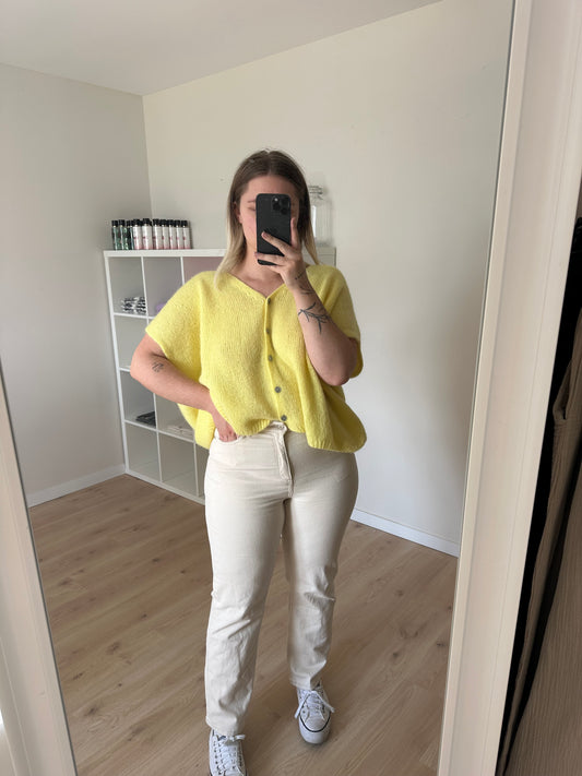 JEANS DROIT TAILLE HAUTE BEIGE